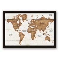 Union Rustic 'Distressed World Map' Graphic Art Print on Canvas   